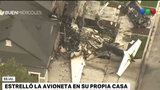 Para atacar a la esposa estrelló una avioneta contra su propia casa