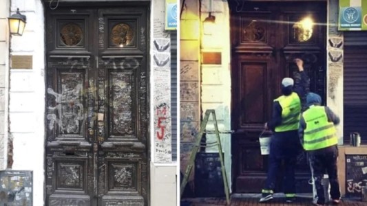 Una cuadrilla del gobierno porteño borró los graffitis de la histórica casa de Luca Prodan
