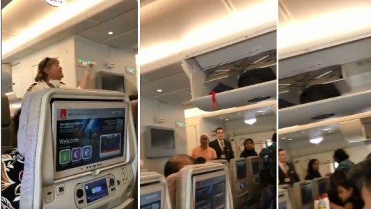 Video: imágenes desde el interior del avión en cuarentena