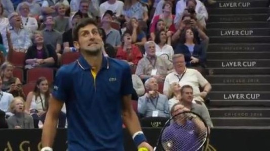 Video: el tremendo pelotazo que le pegó Djokovic a Federer