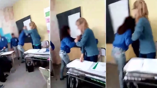 Bullying incontrolable: una alumna le pega a otra y la maestra no logra separarlas