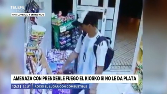 Rosario: un ladrón intentó robar un kiosco amenazando al dueño con prenderlo fuego