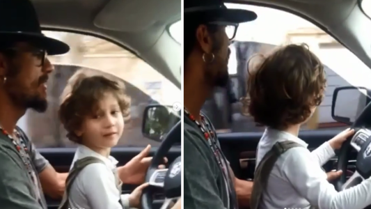 Polémico: Daniel Osvaldo publicó un video manejando con su hijo y lo destrozaron