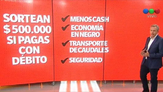 Sortearán 500.000 pesos por semana entre los que paguen con débito