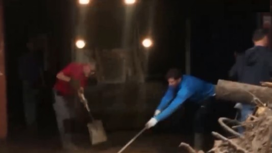 Inundaciones: Nadal se calzó las botas para ayudar