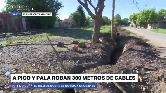Rosario: cavaron una zanja de tres cuadras para robar cobre