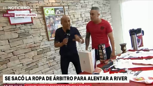 El árbitro que cambió de camiseta para alentar a River y se tatuó a Gallardo