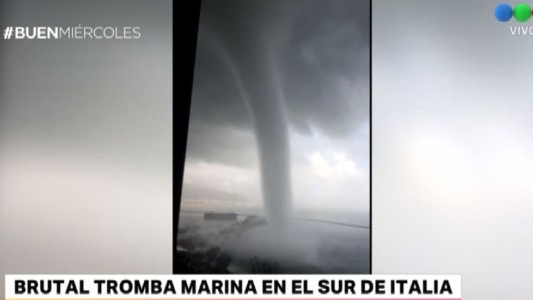 Impresionante tromba marina en el sur de Italia