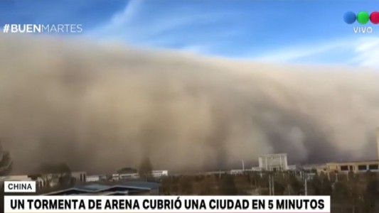Una tormenta de arena cubrió una ciudad china en 5 minutos