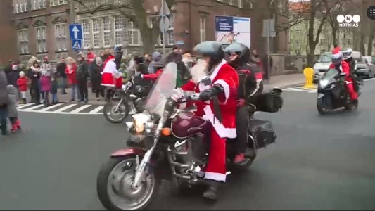 Papá Noel salió a la ruta