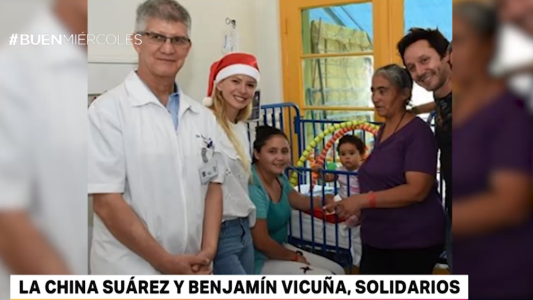 La China Suárez y Benjamín Vicuña visitaron un hospital de niños en Navidad