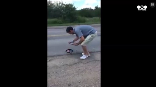 Mirá cómo se cocina un churrasco en el asfalto caliente