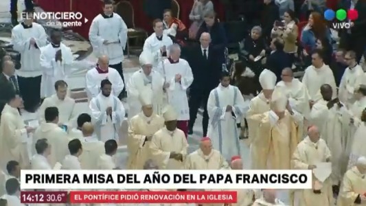 La primera misa del año del Papa Francisco