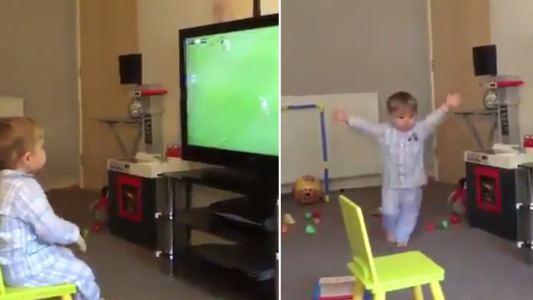 El increíble festejo de un mini fanático de fútbol que está rompiendo internet