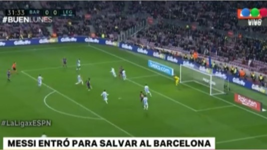 Messi entró para salvar al Barcelona
