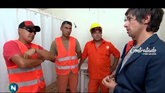 Contratado por un día: Roberto Funes Ugarte se prueba como obrero vial