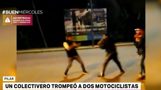 Un colectivero terminó a las trompadas con un motociclista y su novia