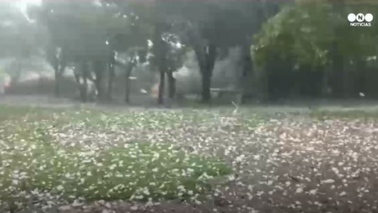 Diluvio con granizo en Rauch