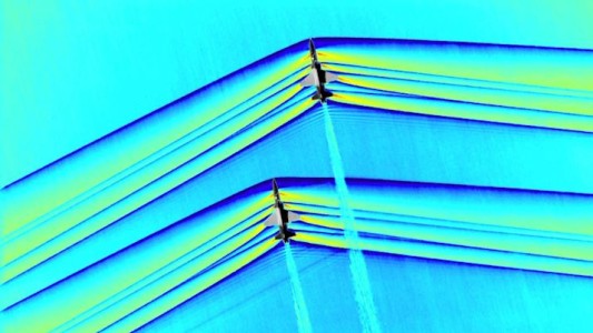 Así se ve interacción de ondas de choque de aviones supersónicos