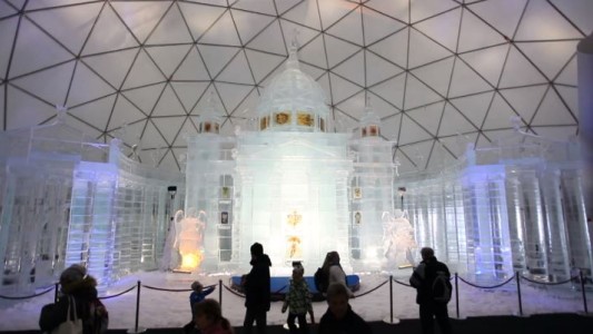 La Basílica de San Pedro en su versión de hielo