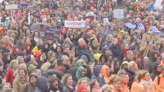Masivo paro y marcha docente
