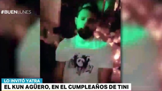 El Kun Agüero, en el cumple de Tini