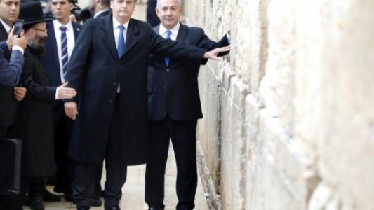 Bolsonaro en el Muro de los Lamentos