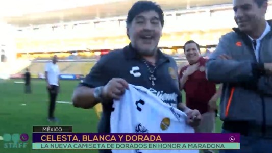 La camiseta de Dorados en honor a Maradona