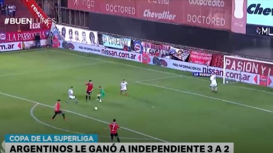 Argentinos venció a Independiente por 3 a 2 en La Paternal