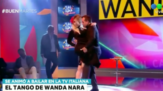 Wanda Nara bailó tango en la televisión italiana