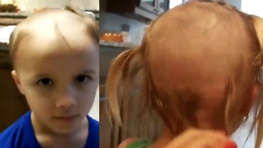 Travesura viral: dos hermanitos encontraron una afeitadora y jugaron a la peluquería