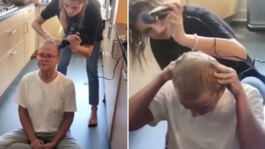 Video viral: Xuxa se dejó rapar por su hija