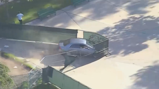 Persecución policial a través de parque público