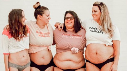 Cuatro mujeres mostraron sus cuerpos postparto y la imagen se viralizó en las redes