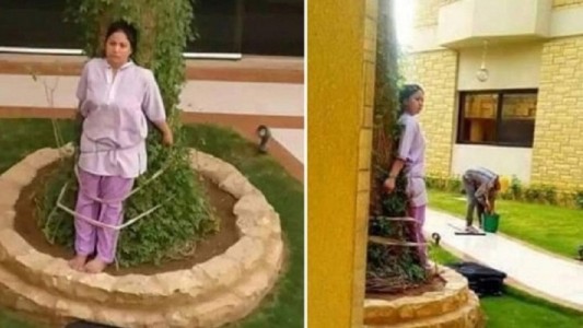 Arabia Saudita: ataron a una mucama a un árbol porque había "descuidado los muebles" de la casa