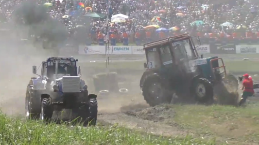 Un "rally" de tractores que se descontroló