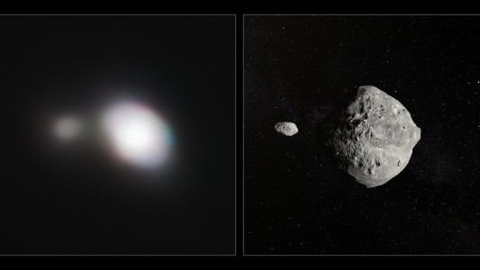 La impactante foto de un doble asteroide que pasó cerca de la Tierra