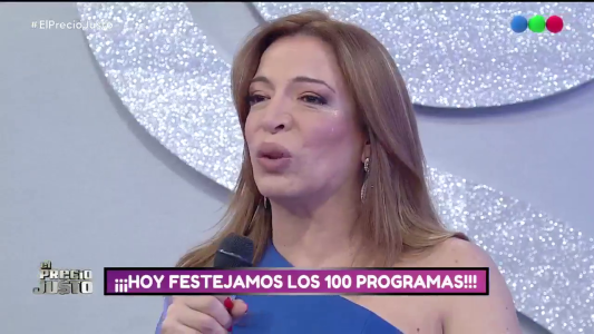 La emoción de Lizy Tagliani por los 100 programas de "El precio Justo"