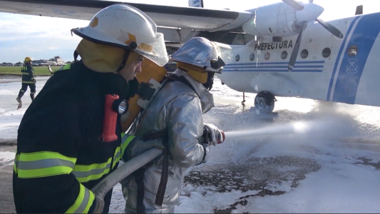 Así fue el simulacro de accidente en Aeroparque