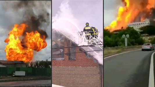 Voraz incendio en una central térmica de Moscú