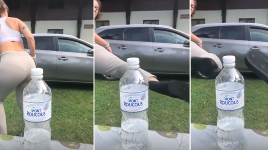 Puede fallar: quiso hacer el Bottle Cap pero terminó lastimando al que filmaba