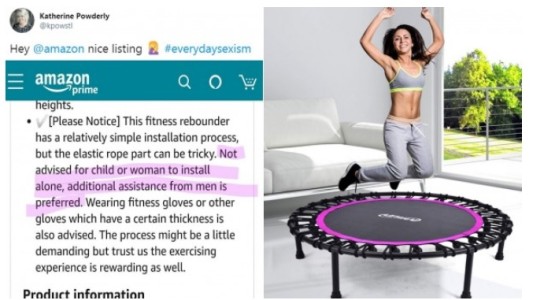 Críticas a Amazon por la descripción sexista de una cama elástica
