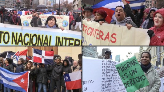 Protesta en Chile contra las políticas migratorias de Piñera