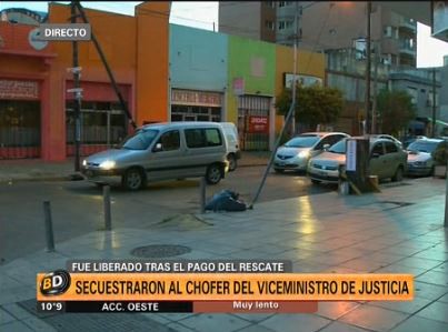 Secuestraron al chofer del Viceministro de Justicia