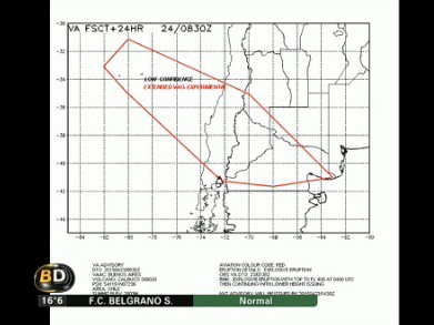 El avance de las cenizas del volcán Calbuco