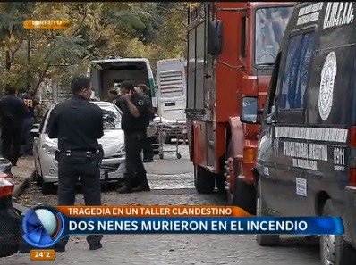 Dos nenes murieron en un taller clandestino de Floresta que se incendió