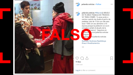 La historia detrás de la foto del “abuelo” repartidor de PedidosYa