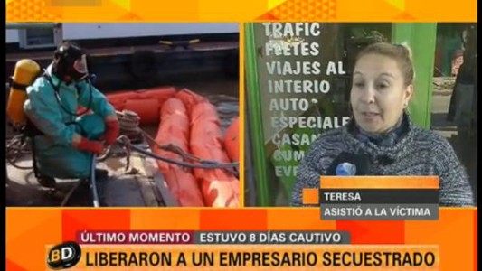 La mujer que ayudó al empresario secuestrado: "llegó desorientado, en medias y camiseta"