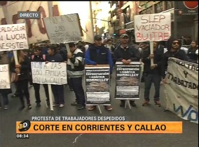 Caos de tránsito en Callao y Corrientes por protesta gremial