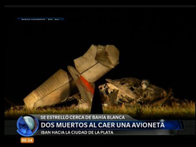 Dos muertos al caer una avioneta cerca de Bahía Blanca